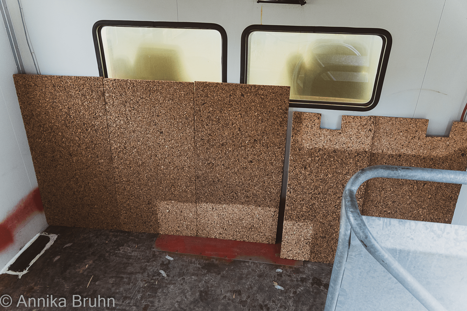Vorarbeit der Korkplatten